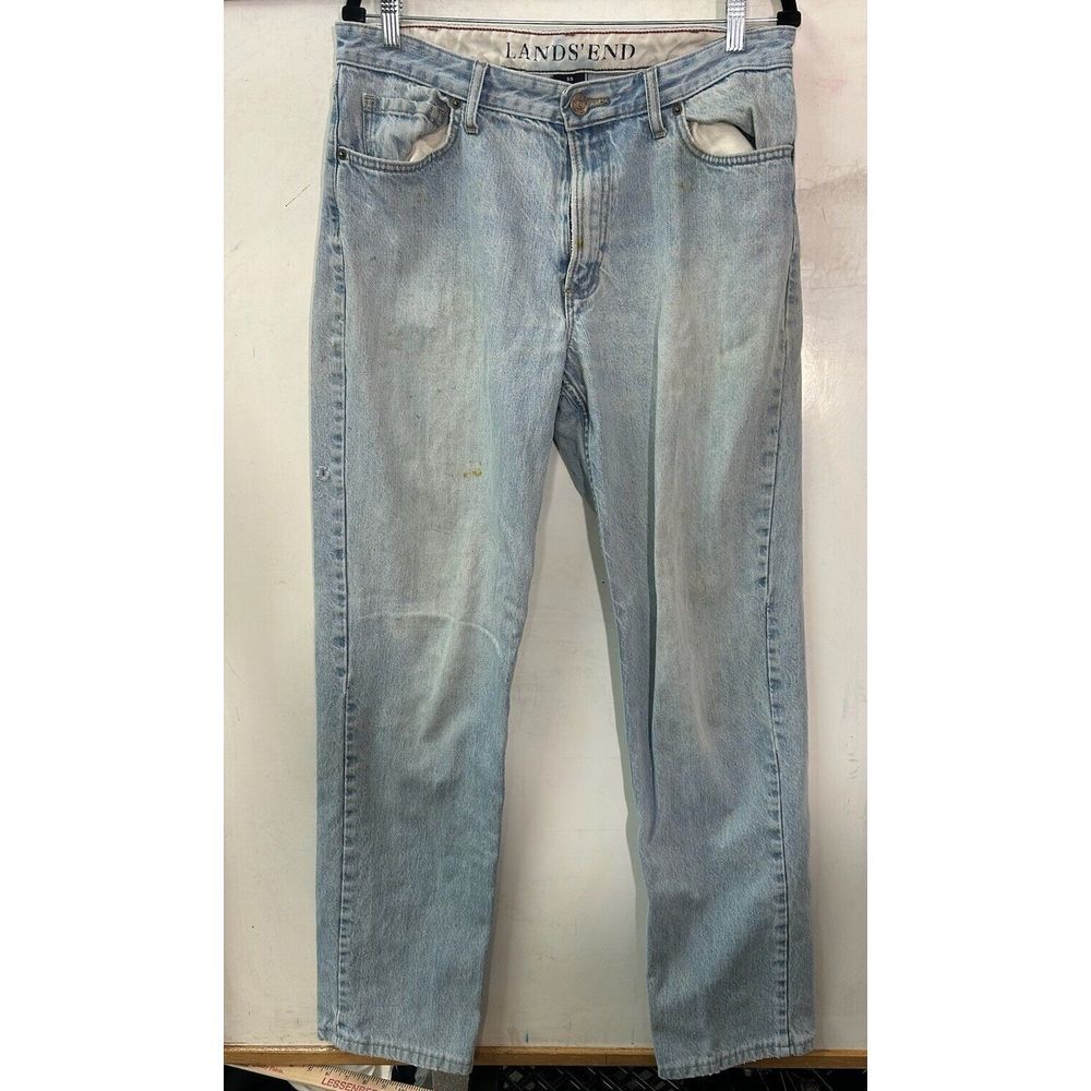 Lands' End Jeans Men's Size 35 Blue Denim Traditional Fit Pockets Straight Leg